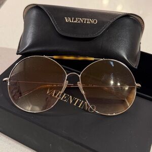 Valentino Brown Aviator Sunglasses